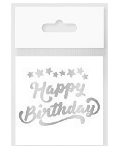 DÖVME HAPPY BIRTHDAY YILDIZLI VARAKLI GÜMÜŞ PK:10