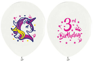 BALON UNICORN 3 YAŞ 12" BYZ PK:100 KL:50