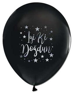 BALON İYİKİ DOĞDUN KROM SİYAH PK:100 KL:50