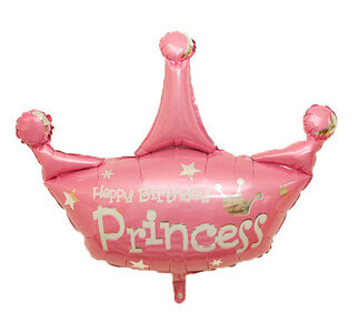 FOLYO BALON PRENSES TAÇLI PEMBE 18INC 40CM PK:1