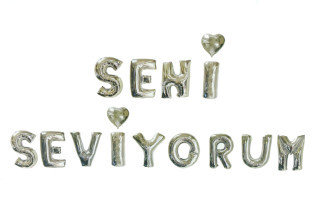 FOLYO BALON SENİ SEVİYORUM 16İN GÜMÜŞ PK:1SET