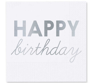 PEÇETE HAPPY BIRTHDAY 33CM VARAKLI GÜMÜŞ PK:16