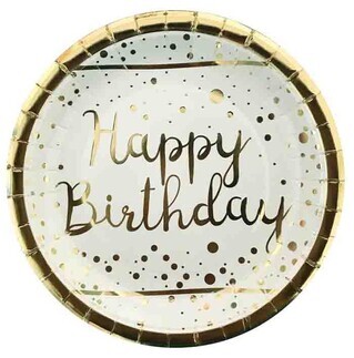TABAK HAPPY BIRDTHDAY VARAKLI BEYAZ PK:6-KL:48
